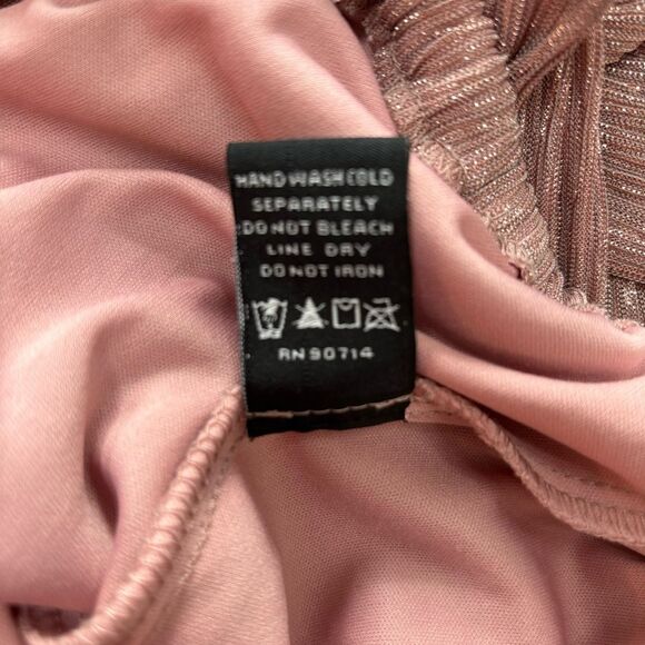 MSK pink metallic ruffle sleeve off shoulder blouse size L - Picture 5 of 7